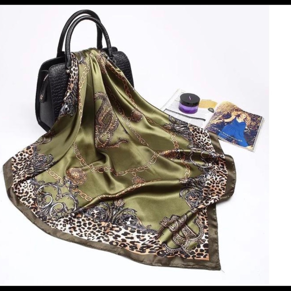 Paisley Turquoise Fashion Women Shawl Print Silk